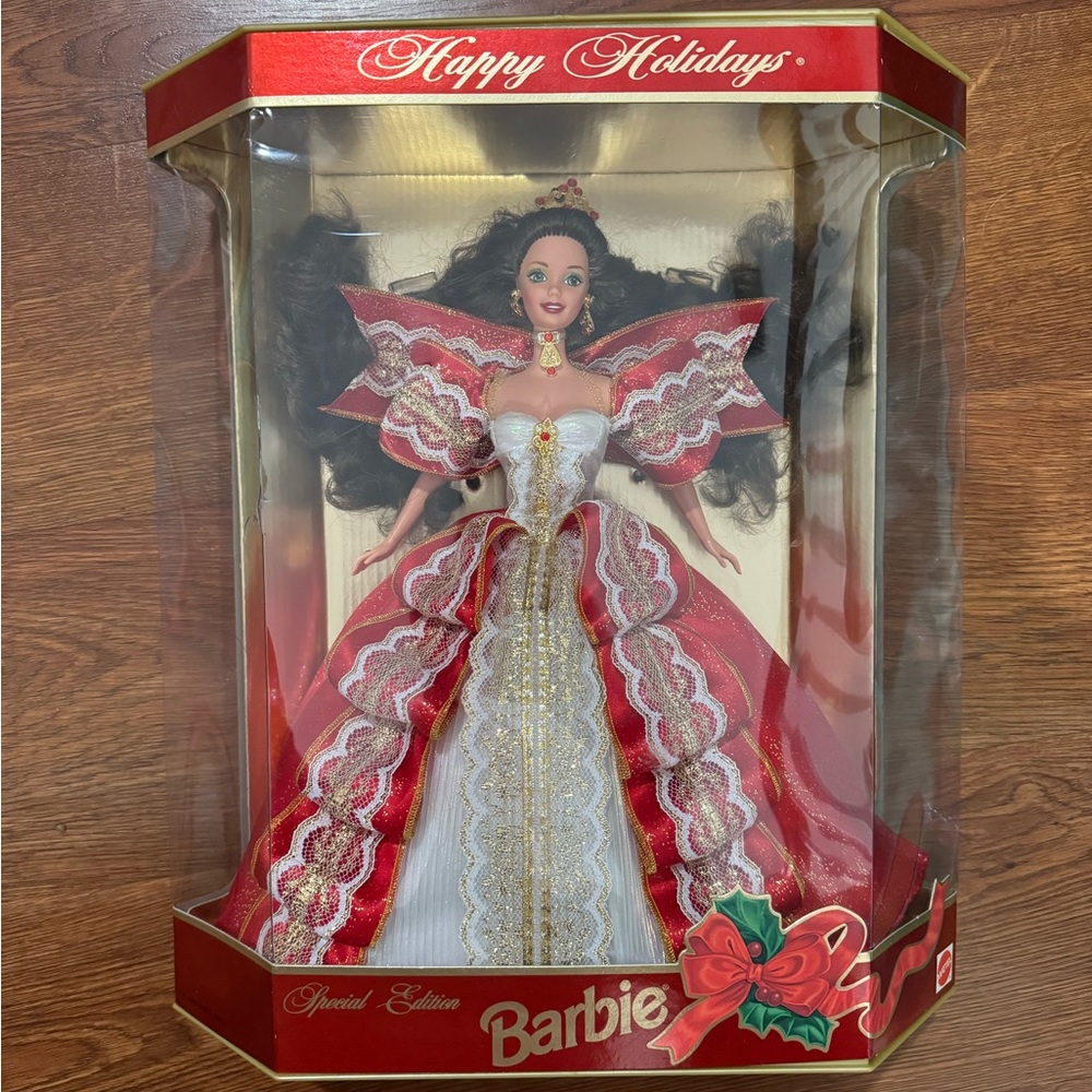 EXTREMELY RARE AUTHENTIC 1997 Misprint Green Eyes Holiday Barbie Happy Holidays